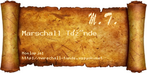 Marschall Tünde névjegykártya